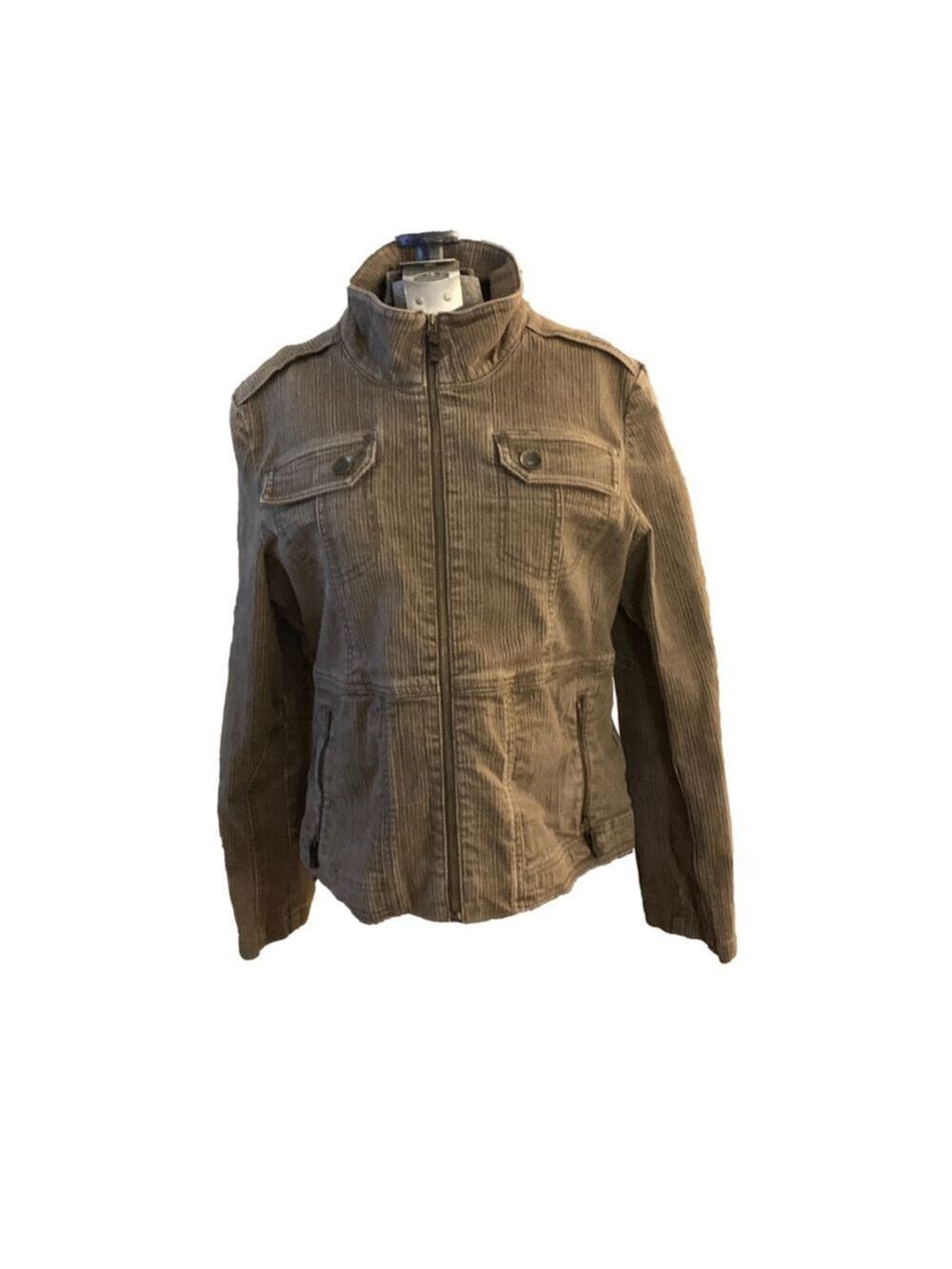 Women's FDJ French Dressing Jacket Size L Brown Semi-Fitted